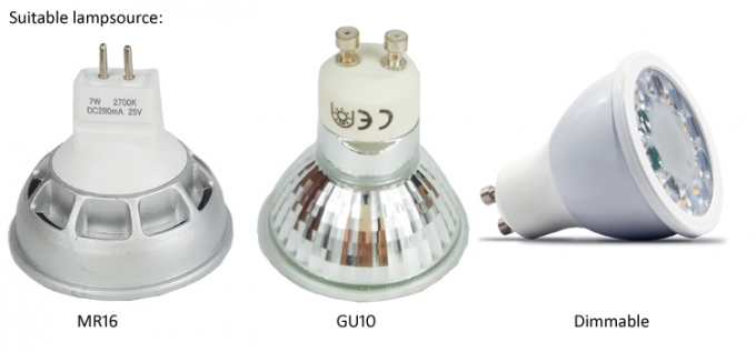 Gu10 quadrano il supporto Downlight, luci Downlights della superficie del LED nero/bianche LED